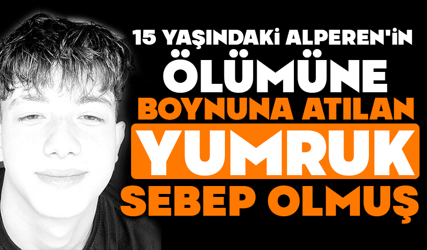 15 yaşındaki Alperen’in ölümüne boynuna atılan yumruk sebep olmuş