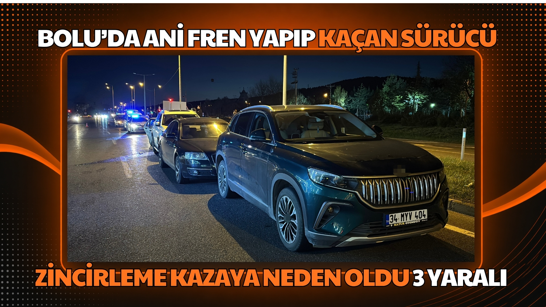 Bolu’da ani fren yapıp kaçan sürücü, zincirleme kazaya neden oldu: 3 yaralı