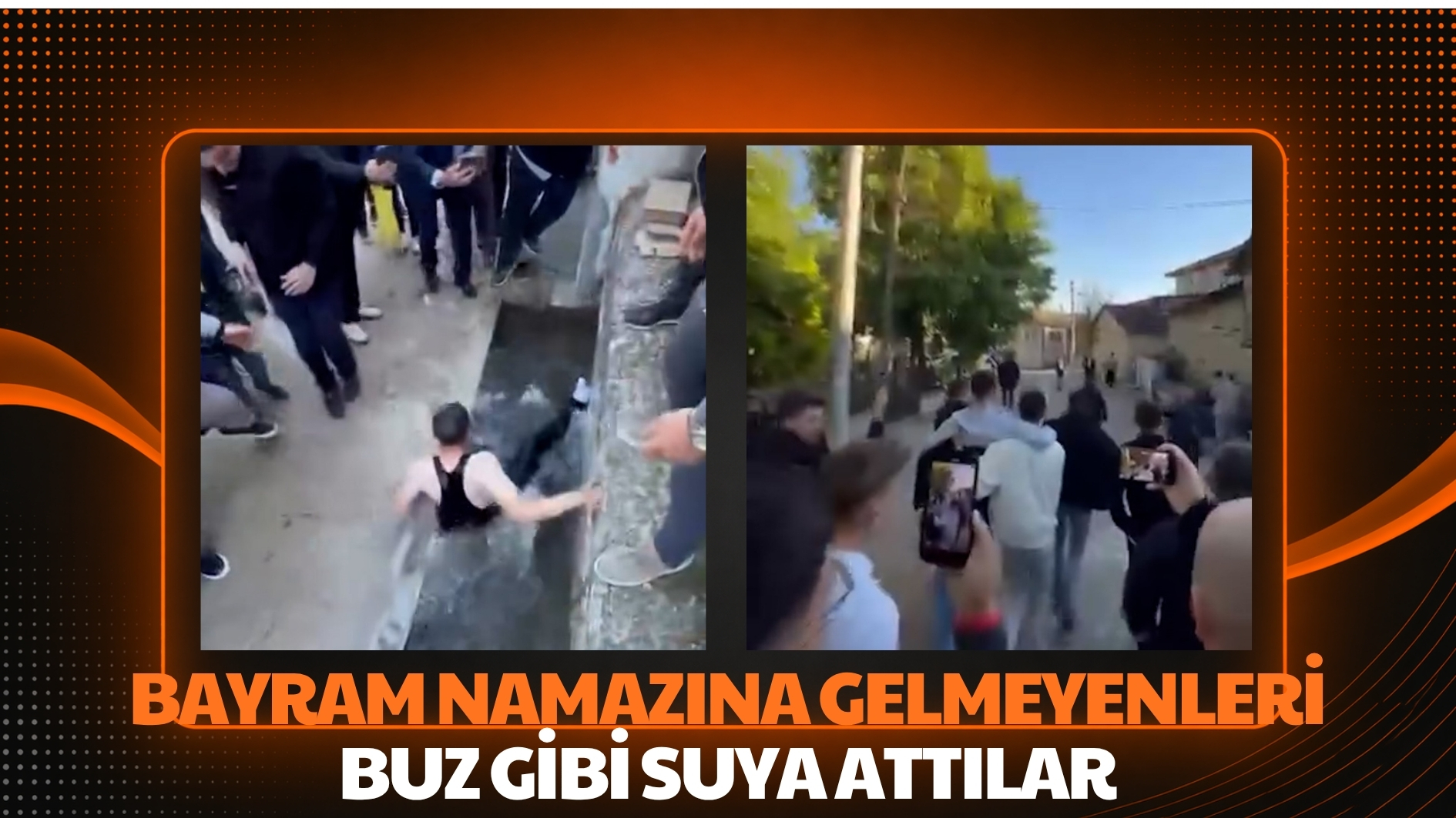 Bayram namazına gelmeyenleri buz gibi suya attılar